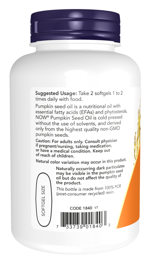 NOW Foods - Pumpkin Seed Oil 200 softgels #1843