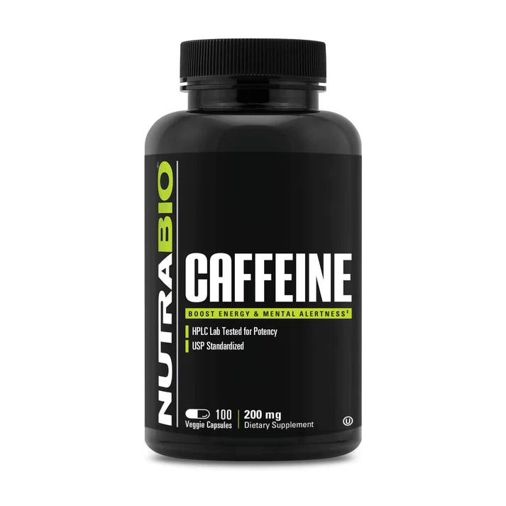 NutraBio -  Caffeine 200mg 100 veggie caps