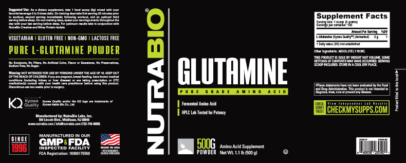 NutraBio - Glutamine