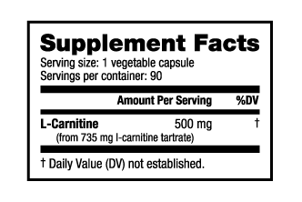 NutraBio - L-Carnitine 90 veggie capsules