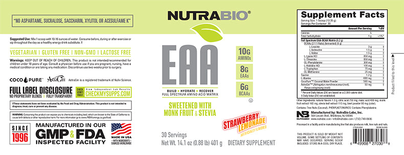NutraBio - EAA raw unflavored